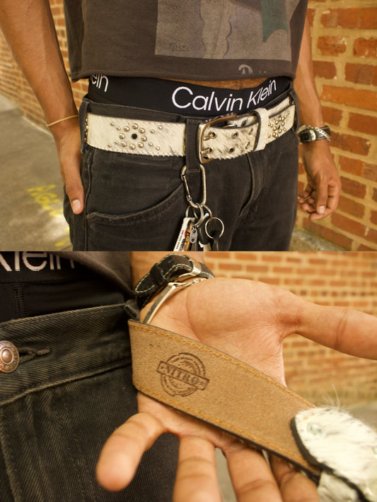 Cowhide Studded Belt