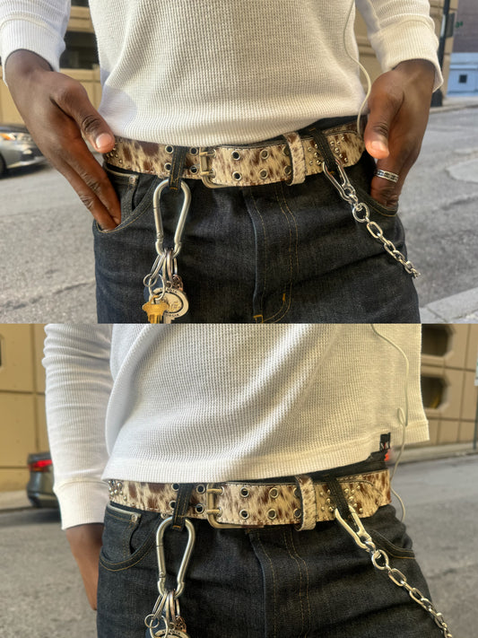 Cowhide Studded Belt