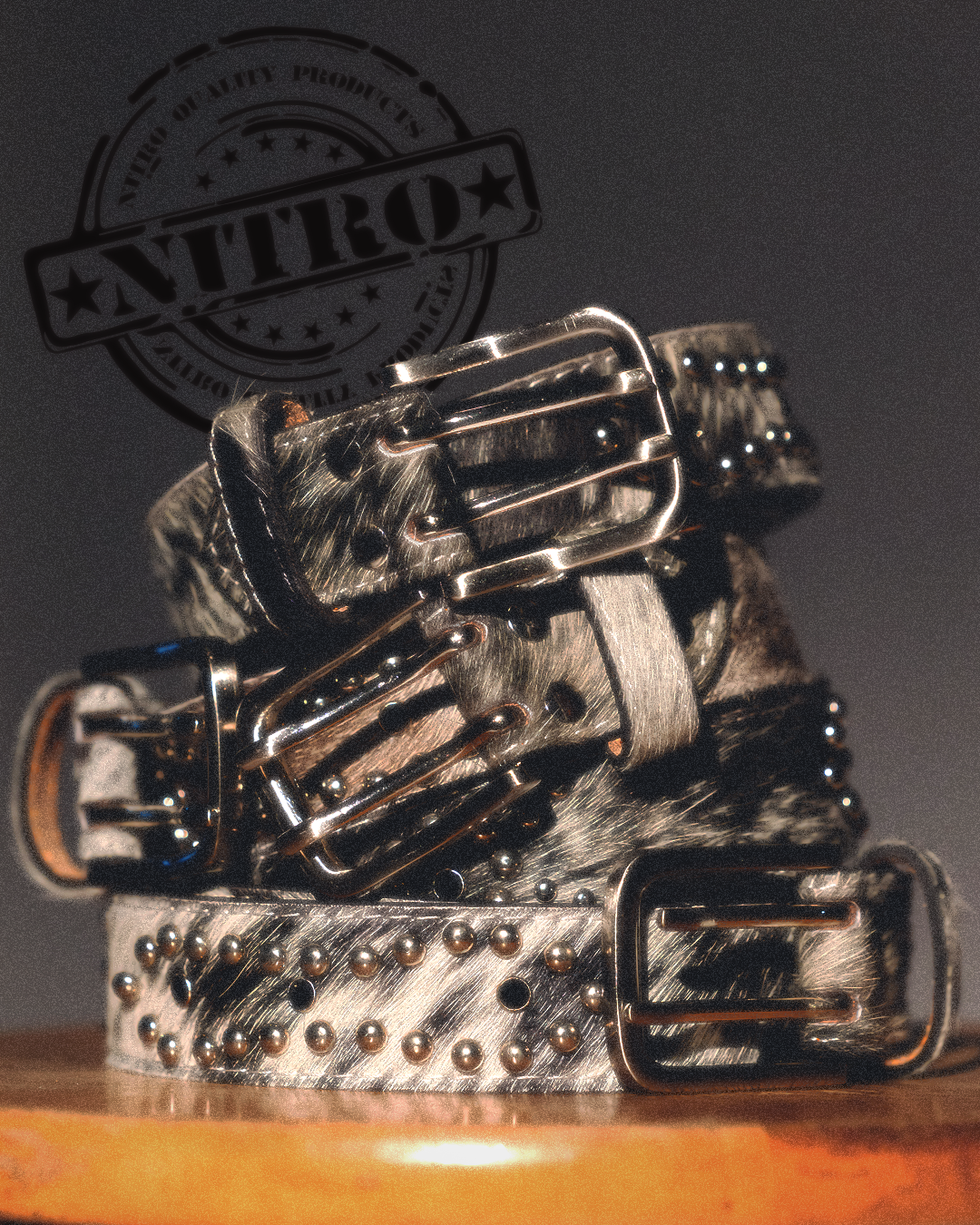 Cowhide Studded Belt