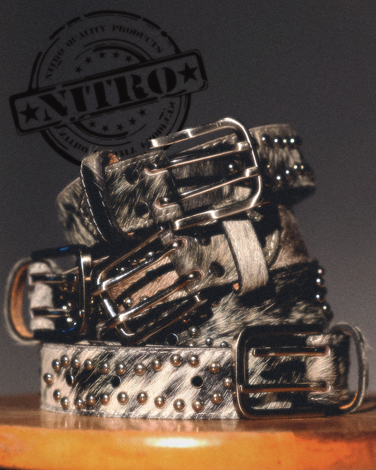 Cowhide Studded Belt